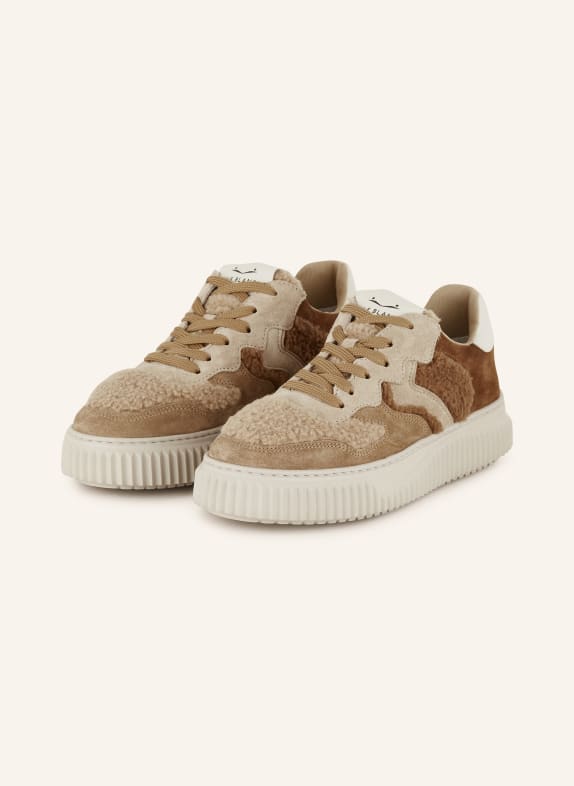 VOILE BLANCHE Sneaker LAURA mit Teddyfell BRAUN/ HELLBRAUN