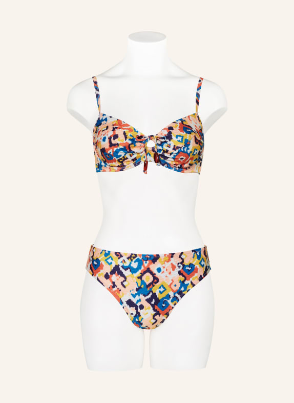 Lidea Basic bikinibroekje HEARTBEAT BLAUW / ECRU / ORANJE