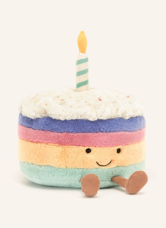 Jellycat Plyšák ve tvaru dortu AMUSEABLE RAINBOW BIRTHDAY CAKE MODRÁ/ RŮŽOVÁ/ ŽLUTÁ