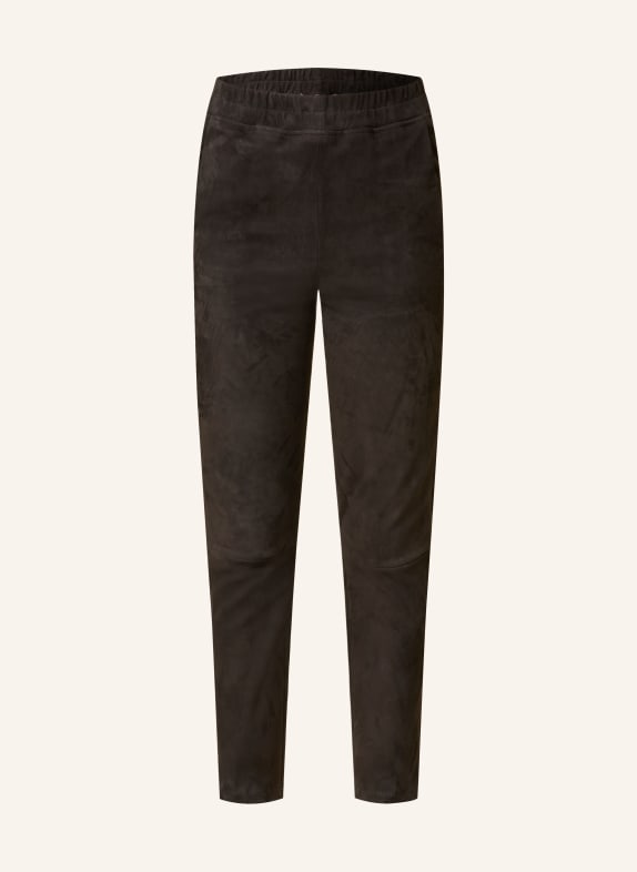 lilienfels Leather trousers DARK BROWN