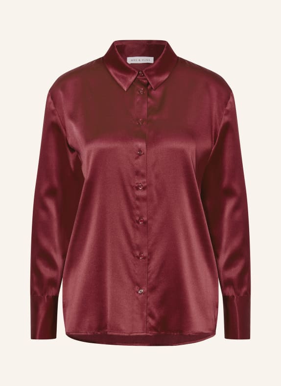 MRS & HUGS Shirt blouse in silk DARK RED