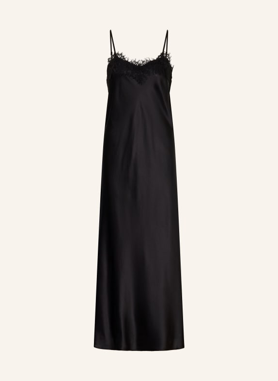 MRS & HUGS Silk dress with lace BLACK