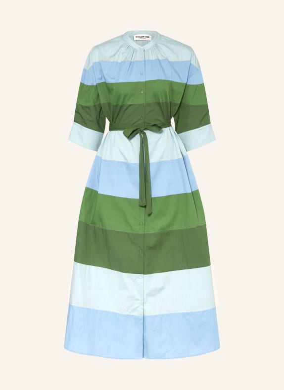 ESSENTIEL ANTWERP Shirt dress FRAPPACINO with 3/4 sleeves GREEN/ LIGHT BLUE/ MINT