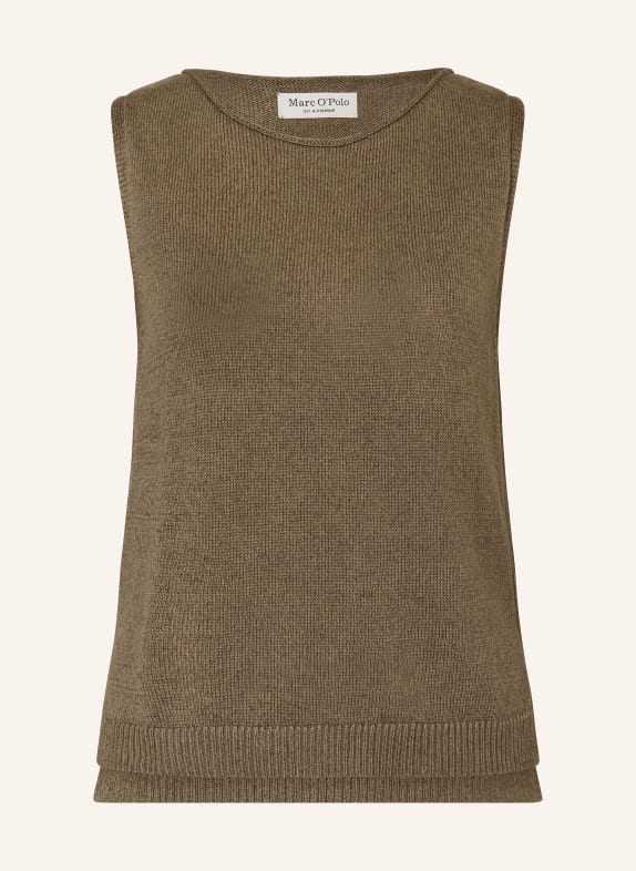 Marc O'Polo Knit top with linen BROWN
