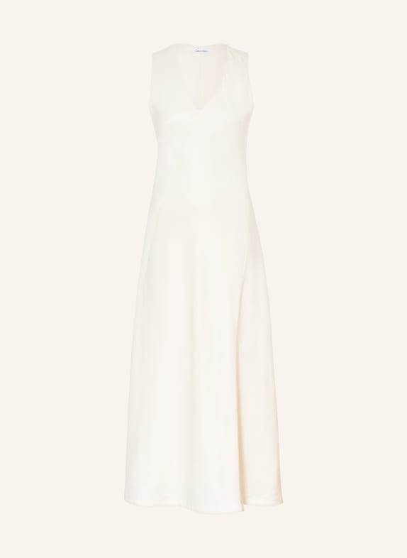 Calvin Klein Sukienka z dodatkiem lnu KREMOWY