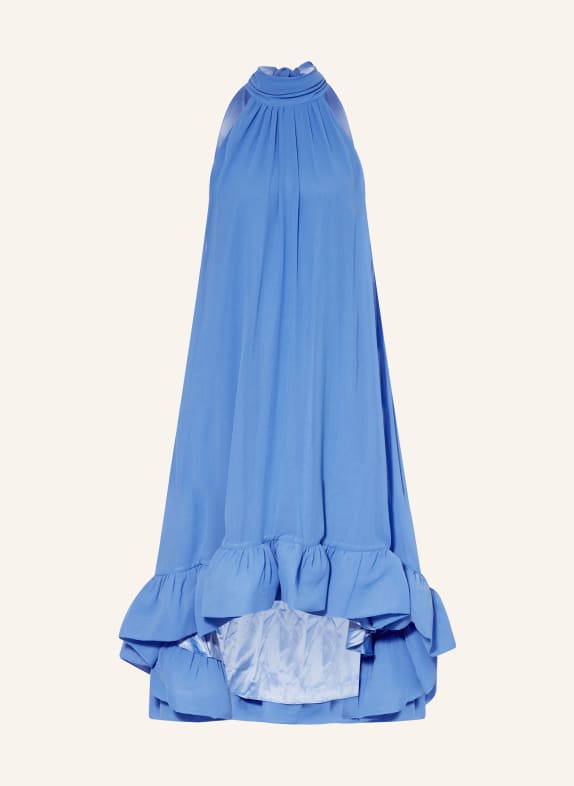 MALINA Dress SABRINA with frills and cut-out BLUE