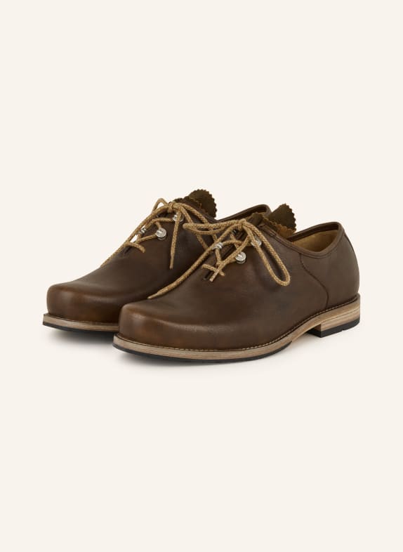 dirndl+bua Trachten lace-up shoes SANTIAGO BROWN