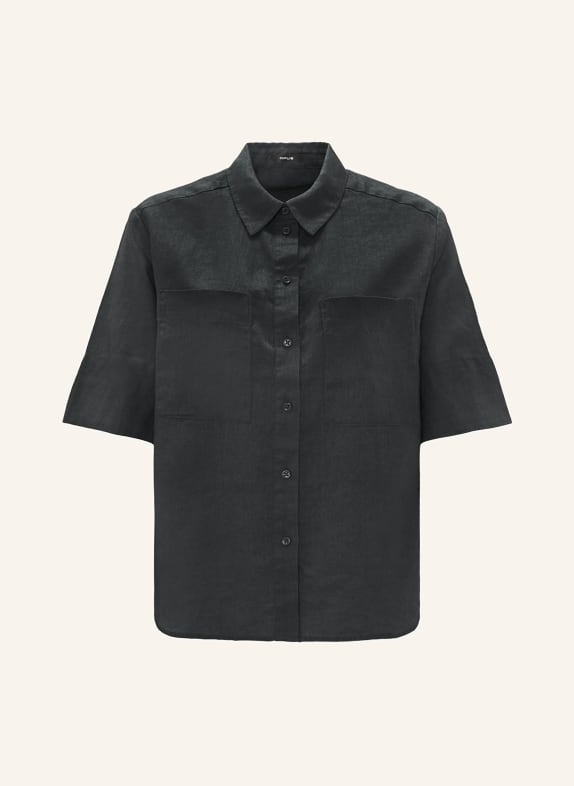 OPUS Shirt blouse FILALIA made of linen BLACK