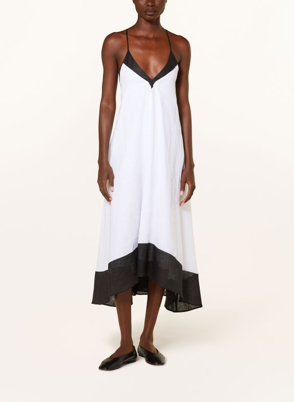 REISS Linen dress STEVIE WHITE/ BLACK
