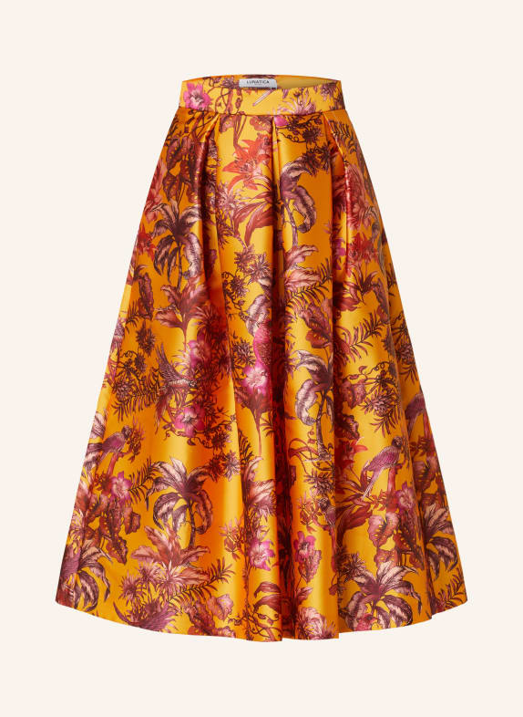 LUNATICA MILANO Satin skirt ORANGE/ FUCHSIA/ DARK RED