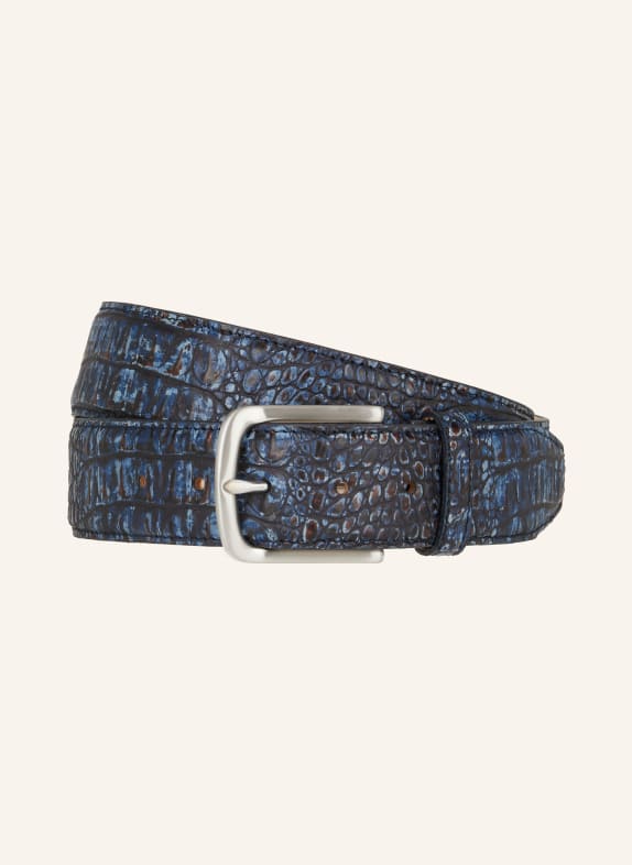 LINDENMANN Leather belt DARK BLUE/ DARK GRAY/ LIGHT BLUE