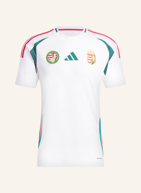 adidas Away jersey HUNGARY 24 for men WHITE/ DARK GREEN/ RED