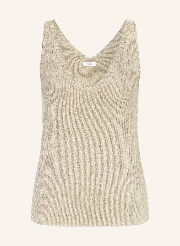 REISS Knit top MIKA with glitter thread GOLD