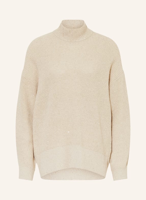 BRUNELLO CUCINELLI Pullover mit Cashmere und Glitzergarn BEIGE