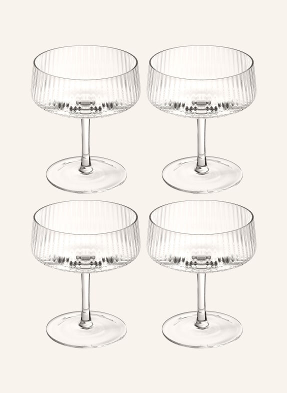 Westwing Collection 4er-Set Champagnergläser CAMI TRANSPARENT