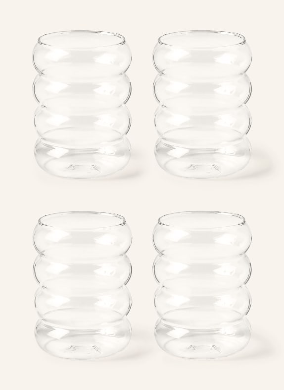 Westwing Collection Set of 4 water glasses BUBBLY TRANSPARENT