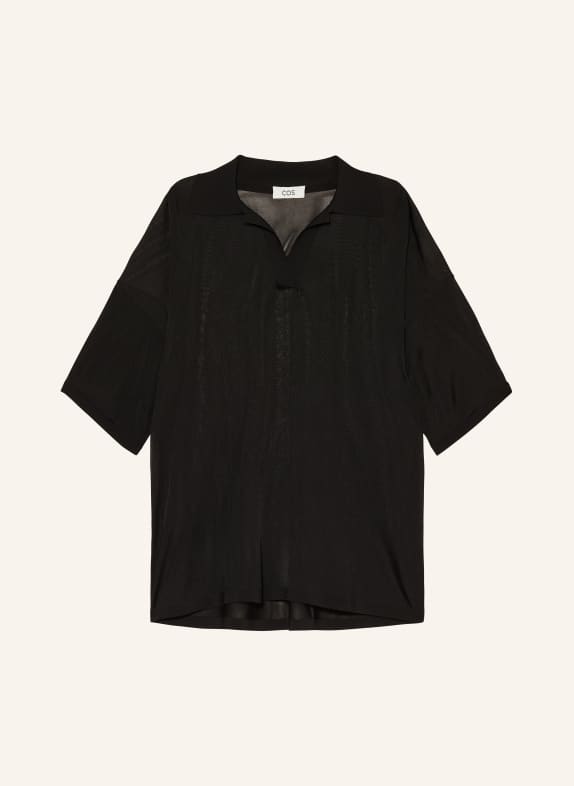 COS Polo shirt in tulle look BLACK