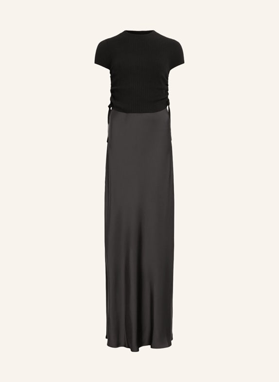 ALLSAINTS Dress HAYES in mixed materials BLACK