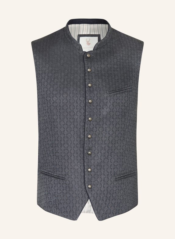 Johann & Johanna Trachten vest JENS slim fit BLUE/ GRAY/ BLACK