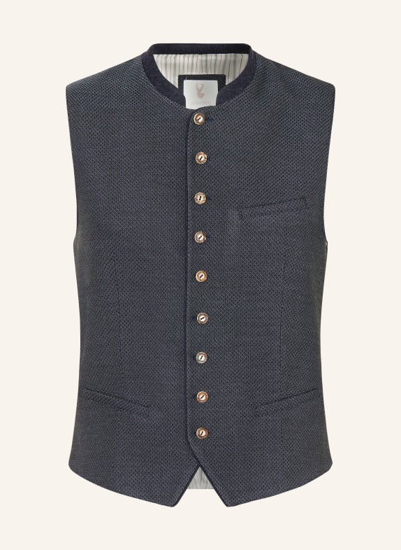 Johann & Johanna Trachten vest BERNHARD slim fit DARK BLUE/ BLACK