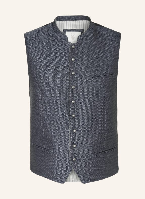 Johann & Johanna Trachten vest BERNARDO slim fit BLUE/ BLACK/ GRAY