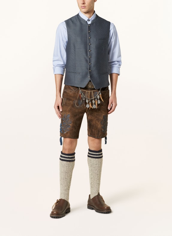 Johann & Johanna Traditionele vest Slim Fit BLAUW / ZWART / GRIJS