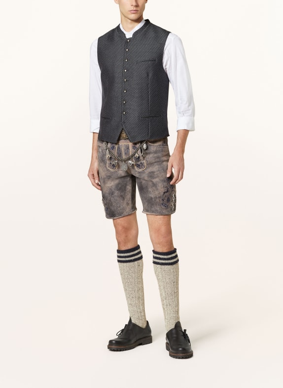 Johann & Johanna Traditionele vest Slim Fit DONKERGROEN / ZWART