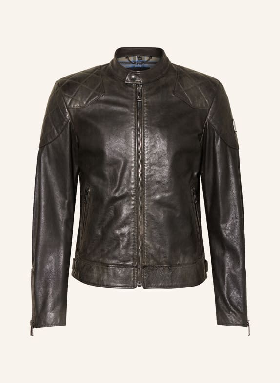 BELSTAFF Leather jacket OUTLAW DARK BROWN