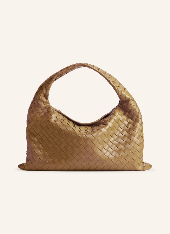 BOTTEGA VENETA Schultertasche HOP SMALL 9893  DARK PRALINE-M BRASS