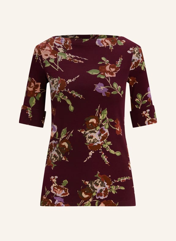LAUREN RALPH LAUREN T-Shirt DUNKELROT/ ROSÉ/ GRÜN