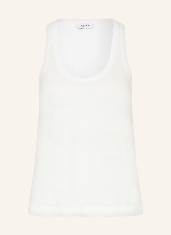 REISS Top TALOULAH in mixed materials WHITE