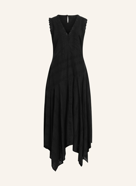 ALLSAINTS Dress AVANIA with broderie anglaise BLACK