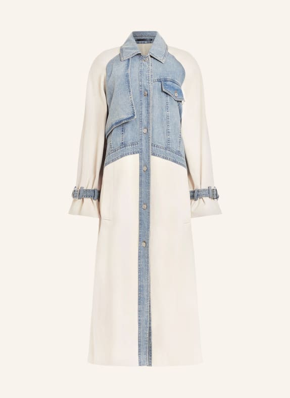 ALLSAINTS Trench coat DAYLY in mixed materials BLUE/ CREAM