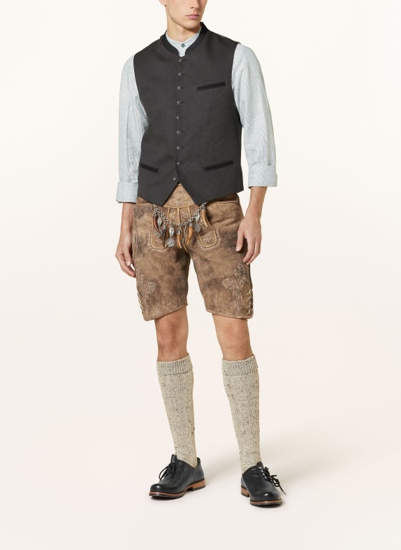 Hammerschmid Vestă tradițională MIRKO Slim Fit NEGRU