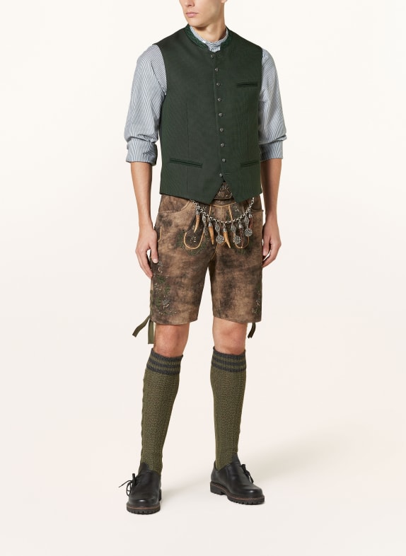 Hammerschmid Vestă tradițională MIRKO Slim Fit VERDE / VERDE ÎNCHIS