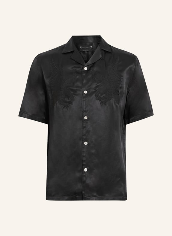 ALLSAINTS Resort shirt AQUILA relaxed fit with embroidery BLACK