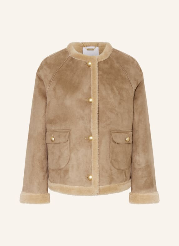 rich&royal Boxy jacket in leather look BEIGE