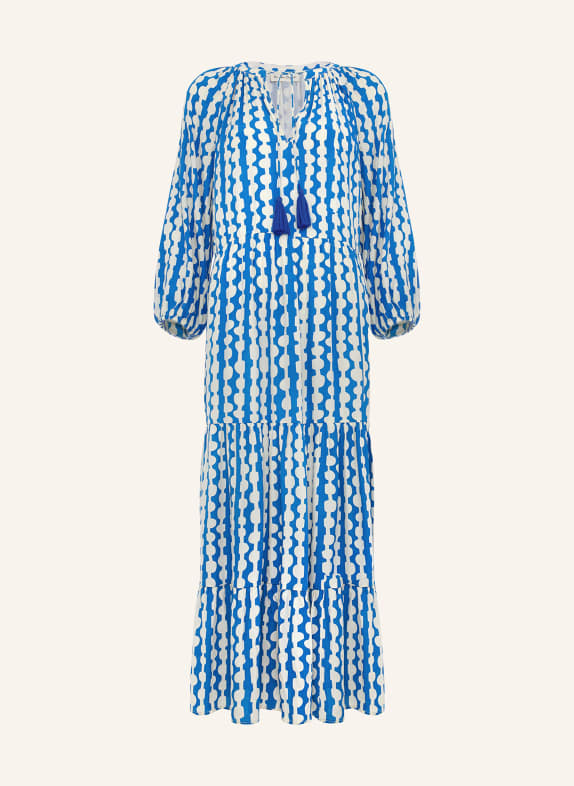 Phase Eight Dress LARA with 3/4 sleeves BLUE/ ECRU