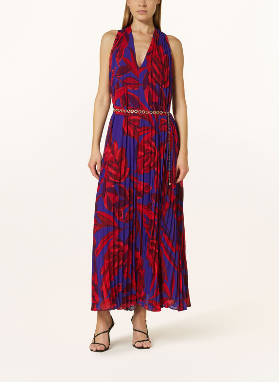 Phase Eight Pleated dress ADELAIDE PURPLE/ RED/ DARK RED
