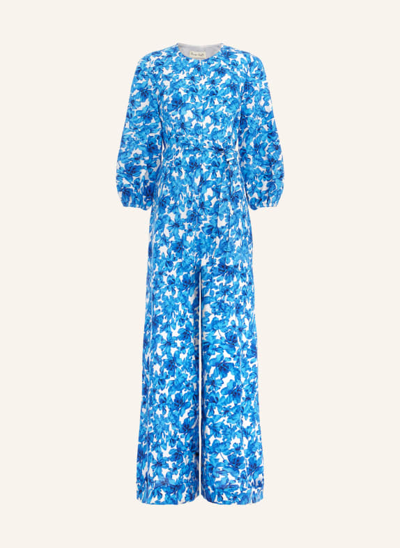 Phase Eight Jumpsuit ROSEY with linen and 3/4 sleeves BLUE/ DARK BLUE/ WHITE