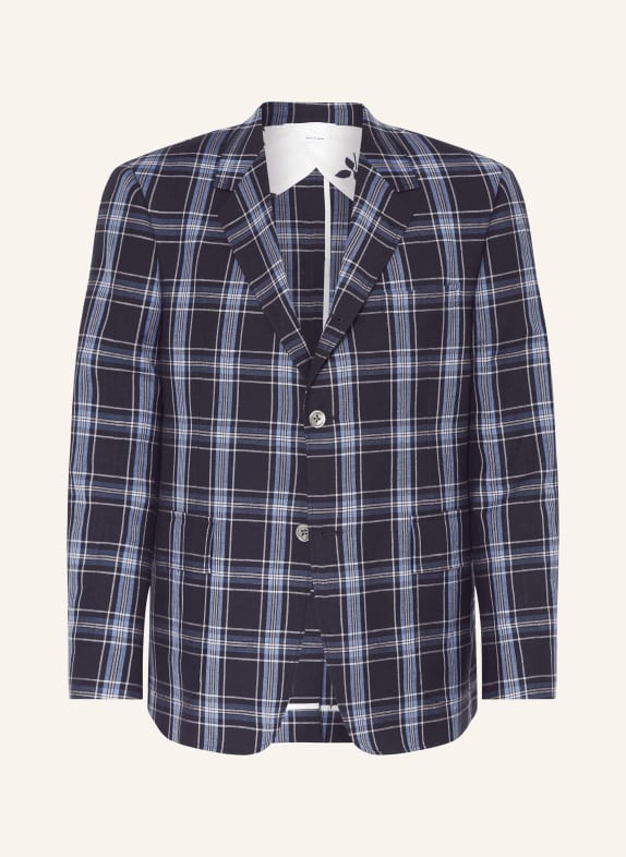 THOM BROWNE. Tailored jacket regular fit with linen DARK BLUE/ LIGHT BLUE