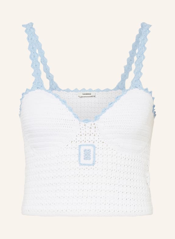 SANDRO Cropped-Stricktop WEISS