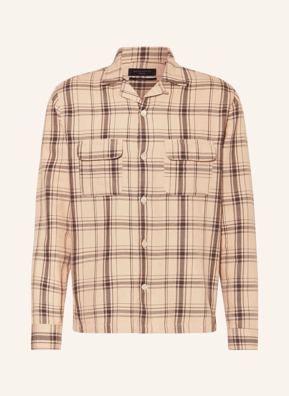 ALLSAINTS Shirt WENDEL comfort fit LIGHT BROWN/ DARK BROWN