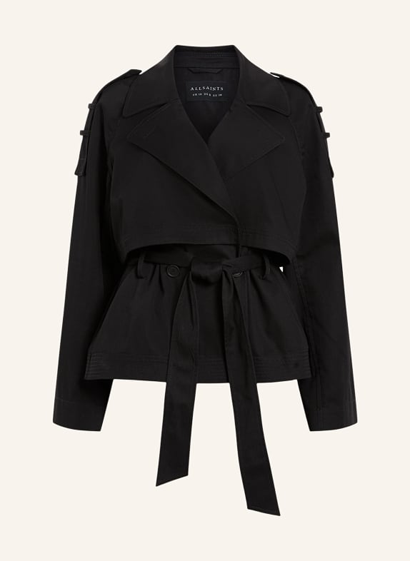 ALLSAINTS Cropped trench coat BECKETTE BLACK
