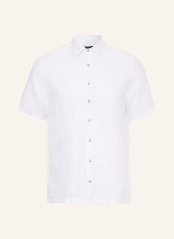 MAERZ MUENCHEN Short sleeve shirt modern fit in linen WHITE