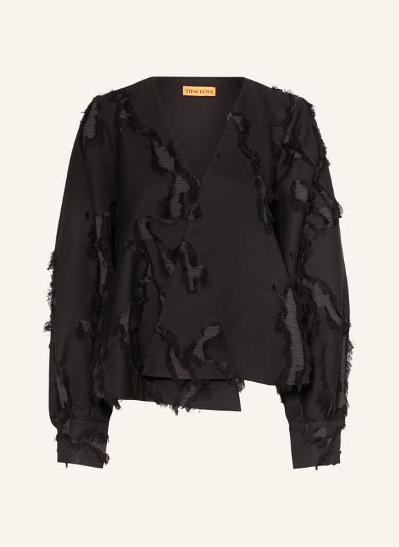 STINE GOYA Shirt blouse in wrap look BLACK