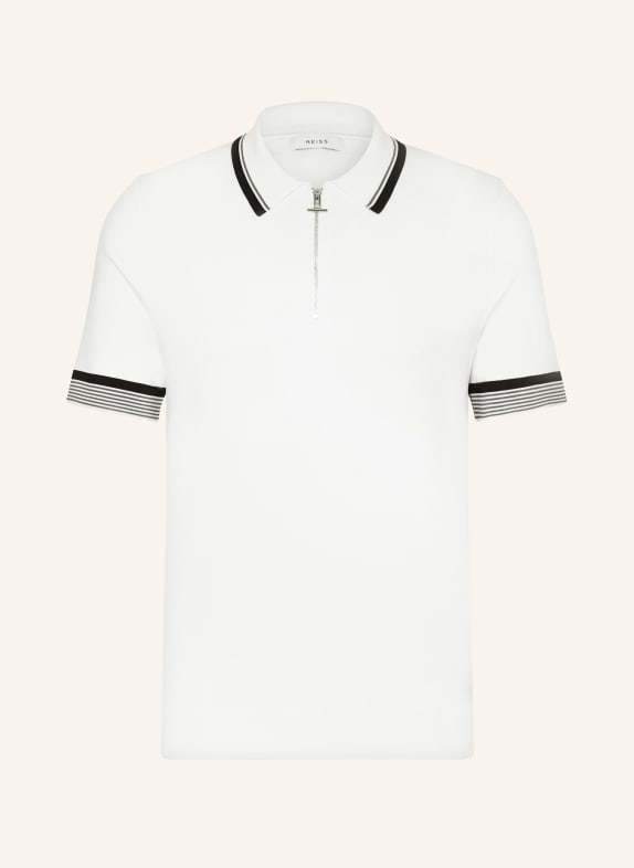 REISS Knitted polo shirt WHITE