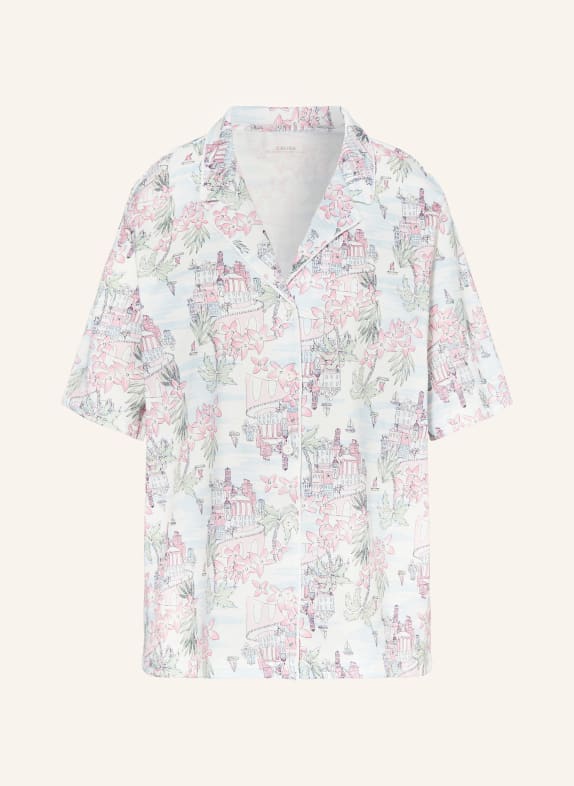 CALIDA Pajama shirt AMALFI JOURNEY WHITE/ PINK/ LIGHT GREEN