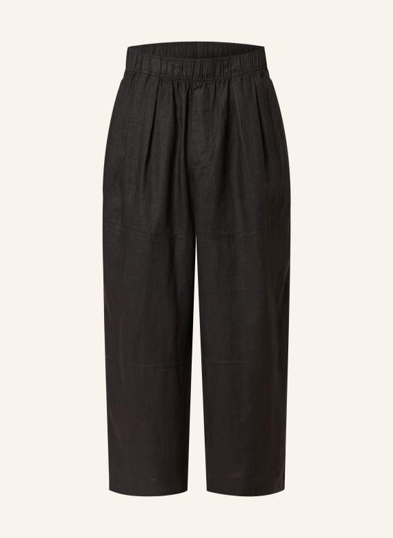 COS Linen trousers loose fit BLACK