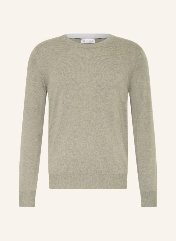 BRUNELLO CUCINELLI Cashmere sweater OLIVE